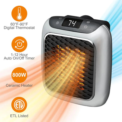 2025 New Small Upgraded Mini Space Heater | 800W Energy Saving | 3S Fast Heating for Home Office | Quiet Hot Air Blower