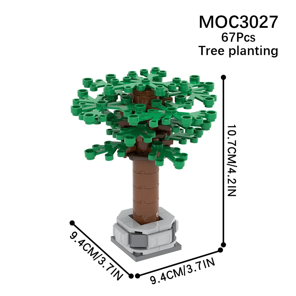 MOOXI City farm MOC Parts Figures Building Blocks Set Plant Tree Leaf Flower Grass Garden Model Friends Bricks Toys For Children