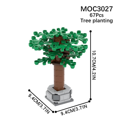 MOOXI City farm MOC Parts Figures Building Blocks Set Plant Tree Leaf Flower Grass Garden Model Friends Bricks Toys For Children