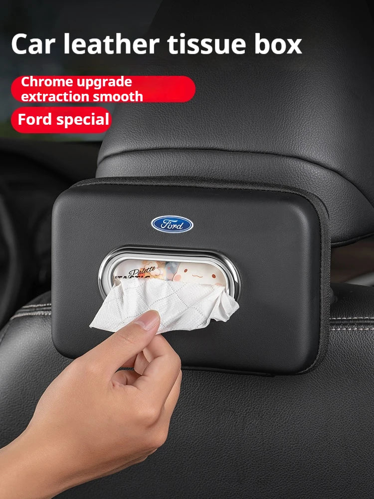 Car 3D stereoscopic tissue box seat backrest Sun visor tissue box For Ford Mondeo Focus Explorer Ranger Fiesta Kuga Raptor Edge