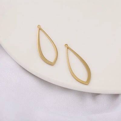 10pcs Brass Oval Hollow Charms Horse Eye Geometric Pendant Connectors For DIY Dangle Drop Earrings Handmade Jewelry Making Craft