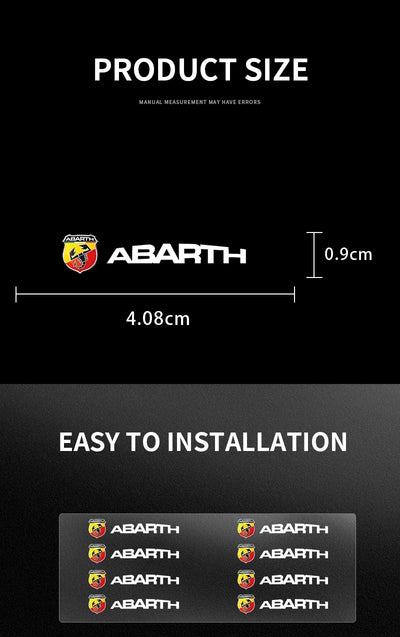 3D Metal Car Interior Dekoration Stickers Badges Auto Styling Decals For Abbas Abarth Punto 124/125/500 Stilo Ducato Car