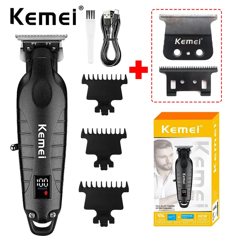 Kemei KM-2293 Salon Level Powder Metallurgical Blade Electric Scissors Hair Clipper 1200 MAh Lithium Battery Hair Trimmers Kemei
