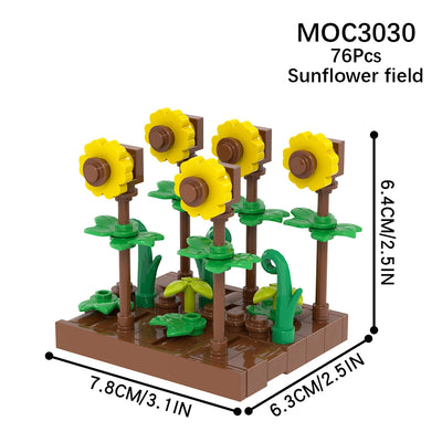 MOOXI City farm MOC Parts Figures Building Blocks Set Plant Tree Leaf Flower Grass Garden Model Friends Bricks Toys For Children