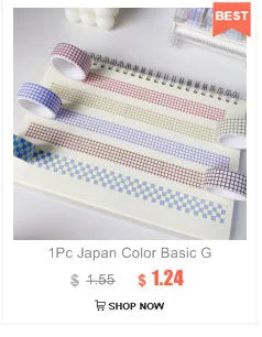 1Pc Ins Blue Plaid Washi Tape Simple Style Thank English Sealing Sticker Student Creative Stationery Masking Decorative Tape