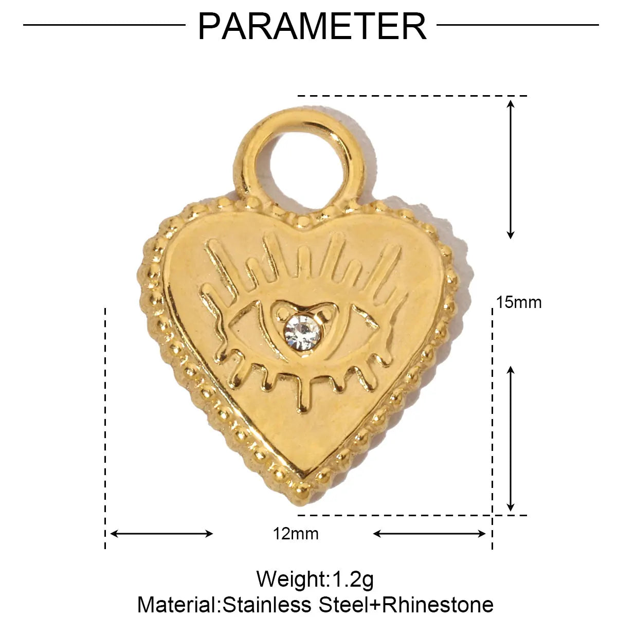 3pcs/Lot French Antique Stone Heart Stainless Steel Bracelet Diy Charms Women Love Necklace Pendant Lock Jewelry