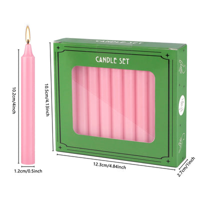 20 Pieces of 4英寸 Pink Wax, Drip-Free, Smoke-Free, Fragrance-Free, Home Dinner Candles, Hand-Pulled, High-Quality, Suitable for Church, Family, Wedding, Party, Seasonal Celebrations, Emergency Situations and Home Decoratio