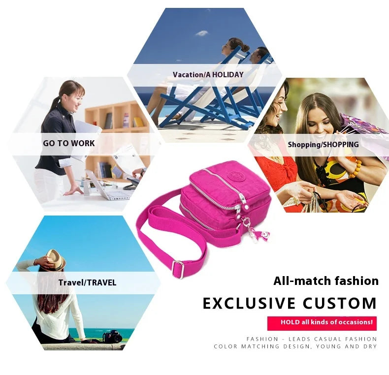 TEGAOTE High Quality Waterproof Men Women Shoulder Messenger Bag Cross Body Phone Purse Lightweight Blue Black Red Purple