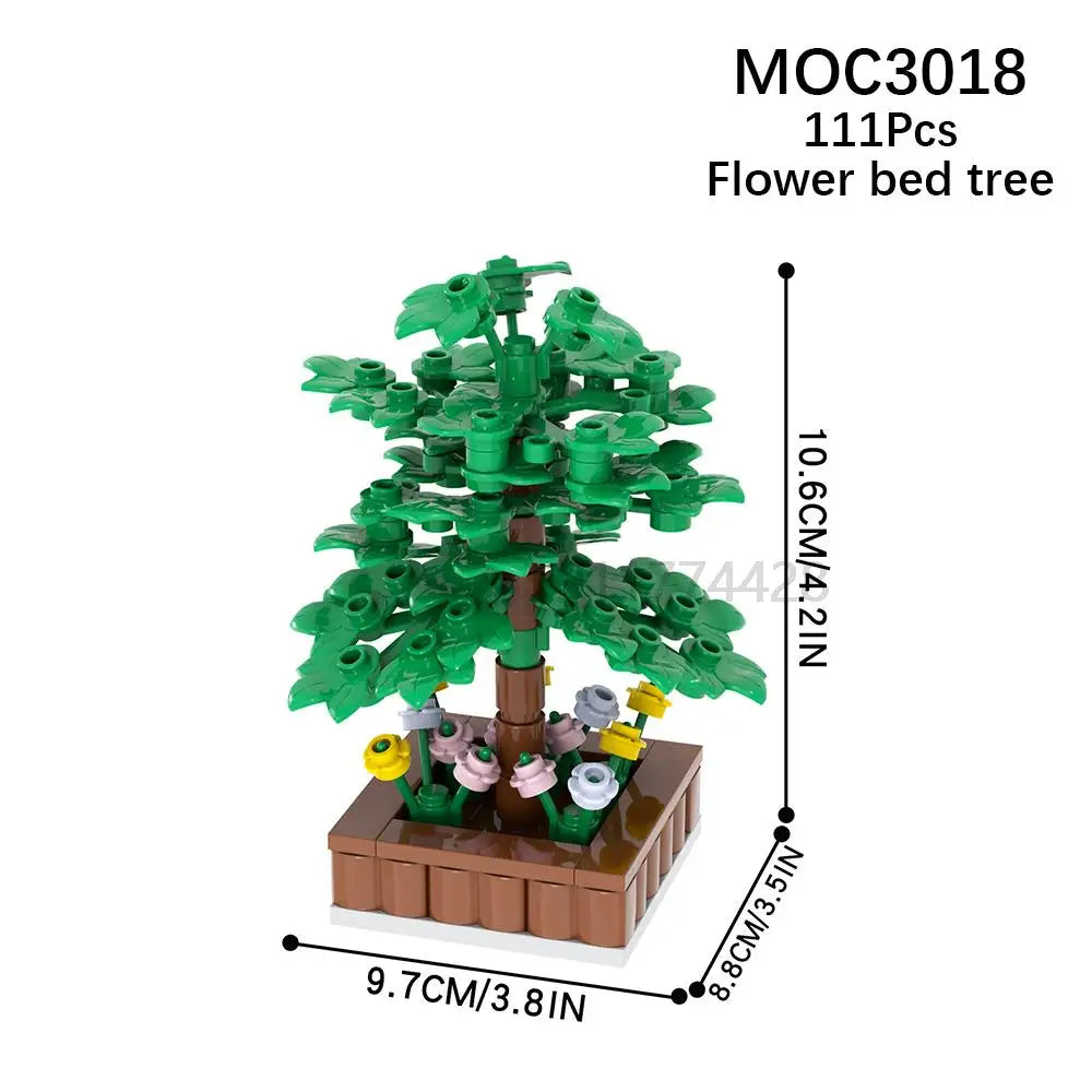 MOOXI City farm MOC Parts Figures Building Blocks Set Plant Tree Leaf Flower Grass Garden Model Friends Bricks Toys For Children