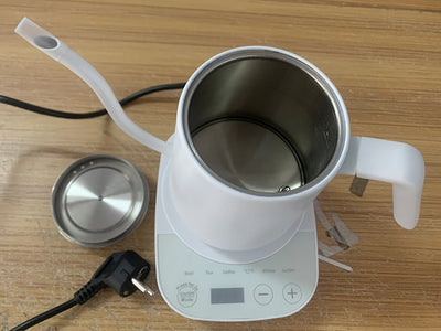 Electric Kettle 800ml Gooseneck Hand Brew Coffee Pot Thermo Pot 304 Stainless Steel Teapot Smart Temperature-Control Water Jug