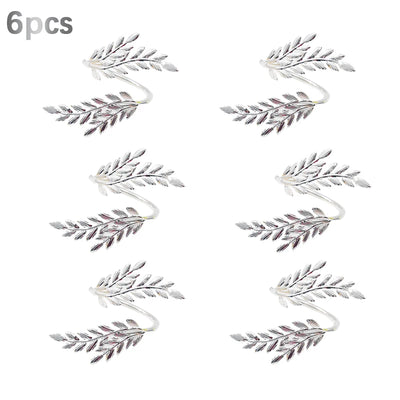 Gold Wheat Napkin Rings Metal Leaf Napkin Holder for Harvest Festival Fall Thanksgiving Dinner Party Table Decoration