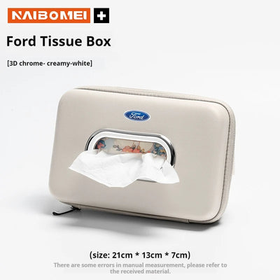 Car 3D stereoscopic tissue box seat backrest Sun visor tissue box For Ford Mondeo Focus Explorer Ranger Fiesta Kuga Raptor Edge