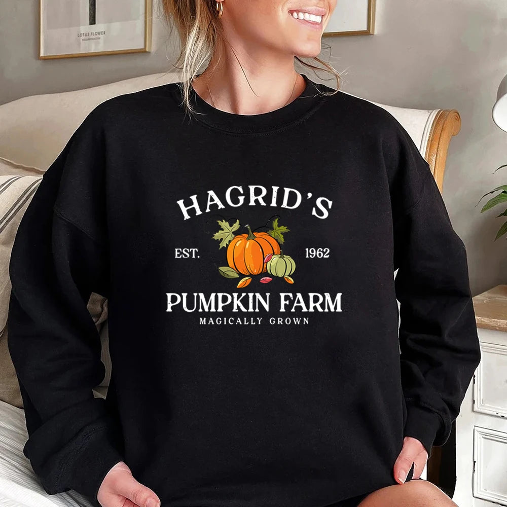 Hagrid's Pumpkin Patch Sweatshirt Fall Halloween Hoodie Thanksgiving Sweater Halloween Shirts Unisex Long Sleeves Sweatshirts