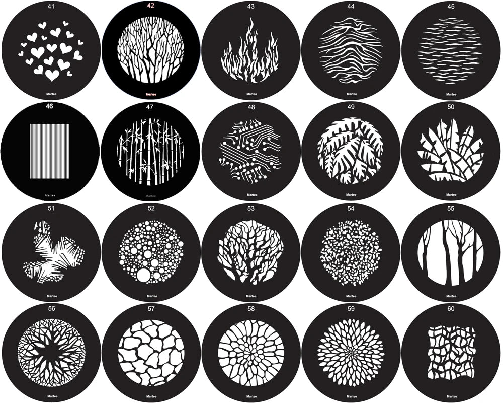 20PCS 86MM 66MM GOBO Bones Bar Heart Moon Skulls Bat Swing Halloween Interior Photo Wedding Portrait Children's Photography SA-P