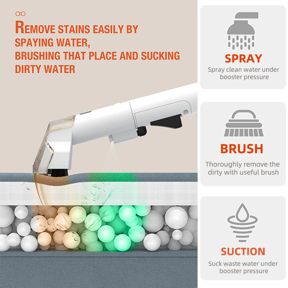 Handheld Carpet Cleaner 600W 15KPa Portable Spot Cleaner for Car Sofa Pet Hair Spray Suction Upholstery Integrated Clean Machine