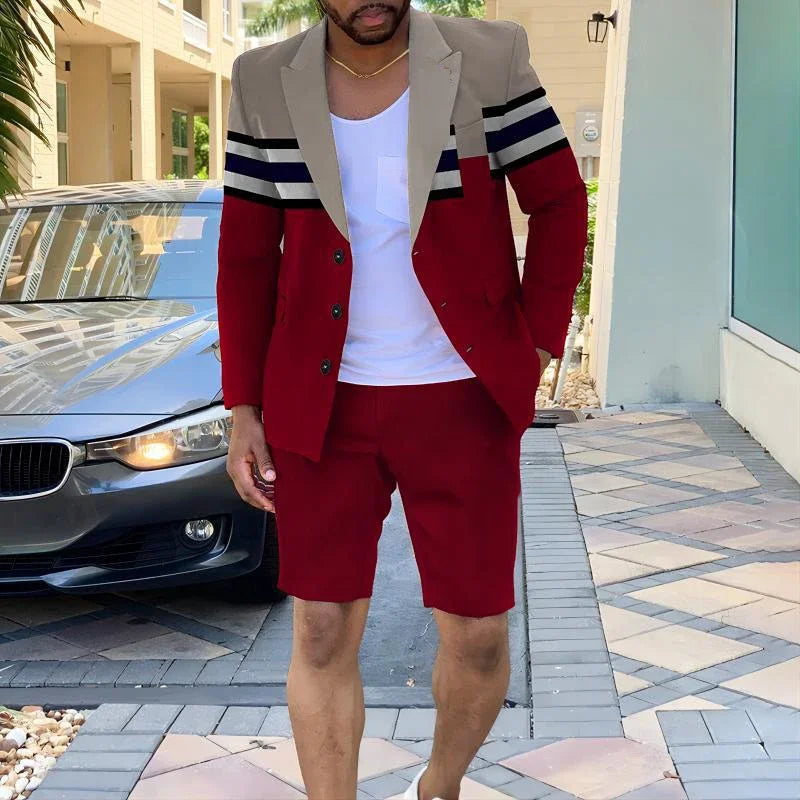 Mens Clothing Summer Single-Breasted Outfits 2023 Men Business Office Short Pants Suit Fashion Casual Long Sleeve Two Piece Sets - The world bestselling 