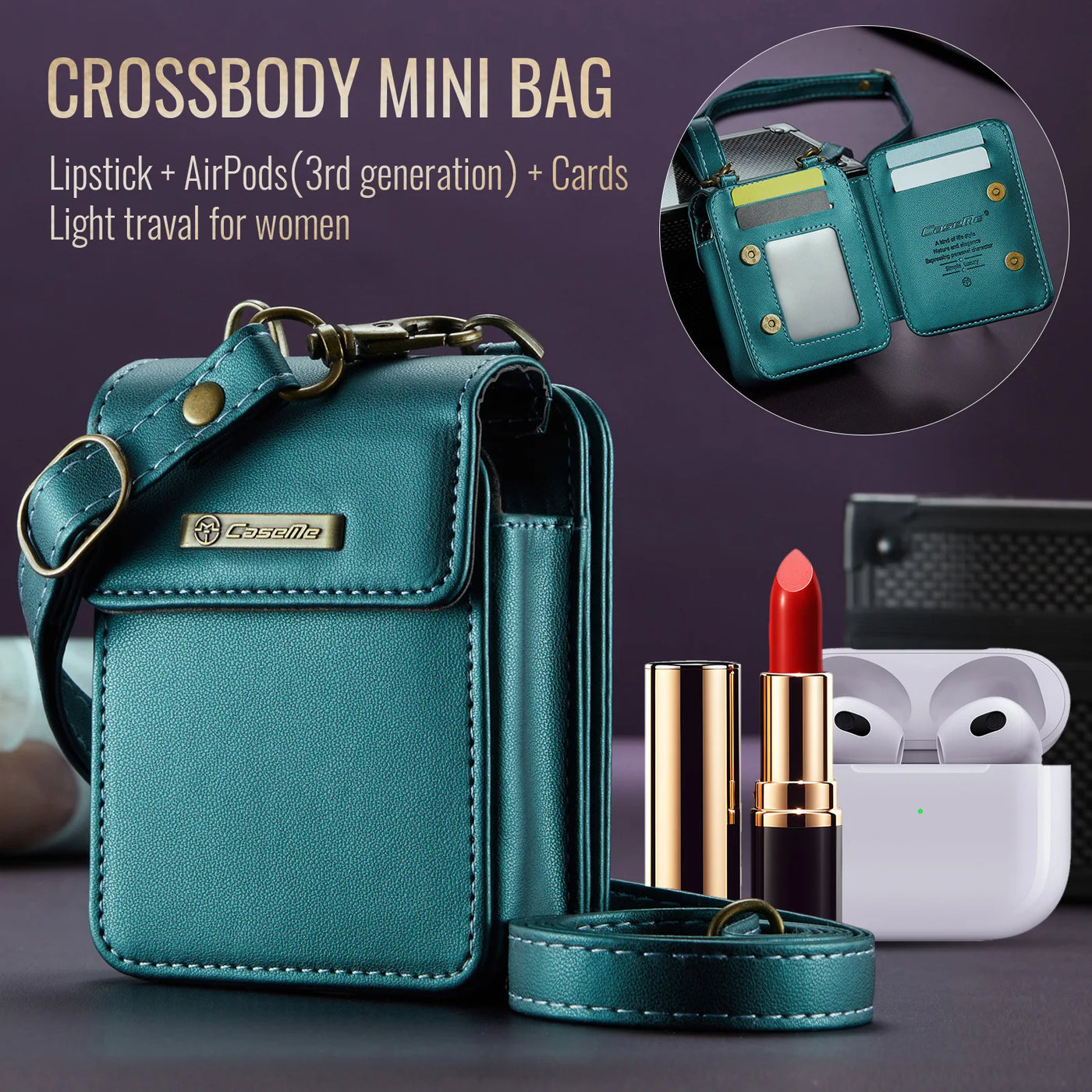 2 in 1 Crossbody Bag Case For Samsung Galaxy Z Flip6 Z Flip 5 Z Flip4 3 Screen Protector Luxury Leather Finger Ring Holder Cover