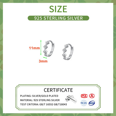 INZATT Real 925 Sterling Silver Zircon Square Hoop Earrings for Women Party Classic Fine Jewelry Geometric 2024 Accessories