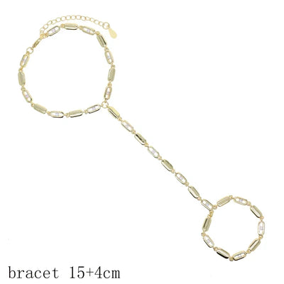 2025 new fashion gold color ladies inlaid zircon Y necklace paper clip necklace shiny jewelry