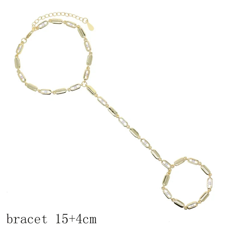 2025 new fashion gold color ladies inlaid zircon Y necklace paper clip necklace shiny jewelry