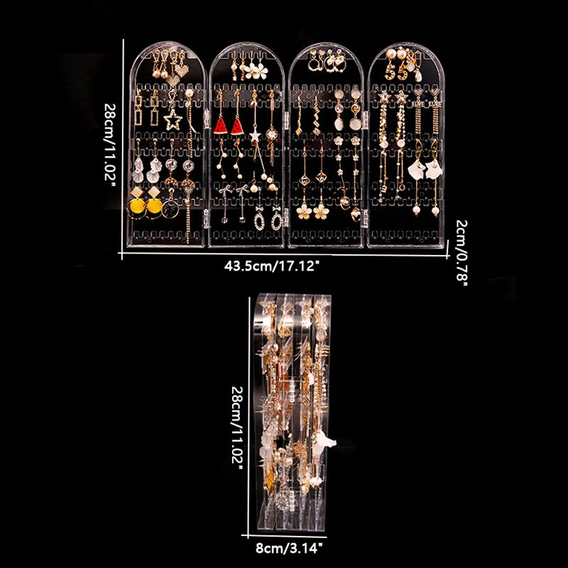 Foldable Earring Stud Display Stand Necklace Jewelry Stand Stand Earring Storage Rack Fan Panel Display Storage Box