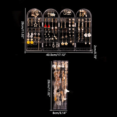 Foldable Earring Stud Display Stand Necklace Jewelry Stand Stand Earring Storage Rack Fan Panel Display Storage Box