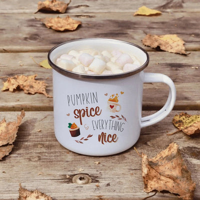 Hello Autumn mugs Thanksgiving Mug Flower Pumpkin Cup Print enamel Mug Fall Coffee cups party farmhouse decoration fall gifts