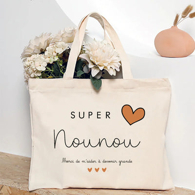 Love You Nanny Thank You for This New Year Print Women Tote Bag Shopping Bags Female Shoulder Bag Travel Handbag Gift for Nounou