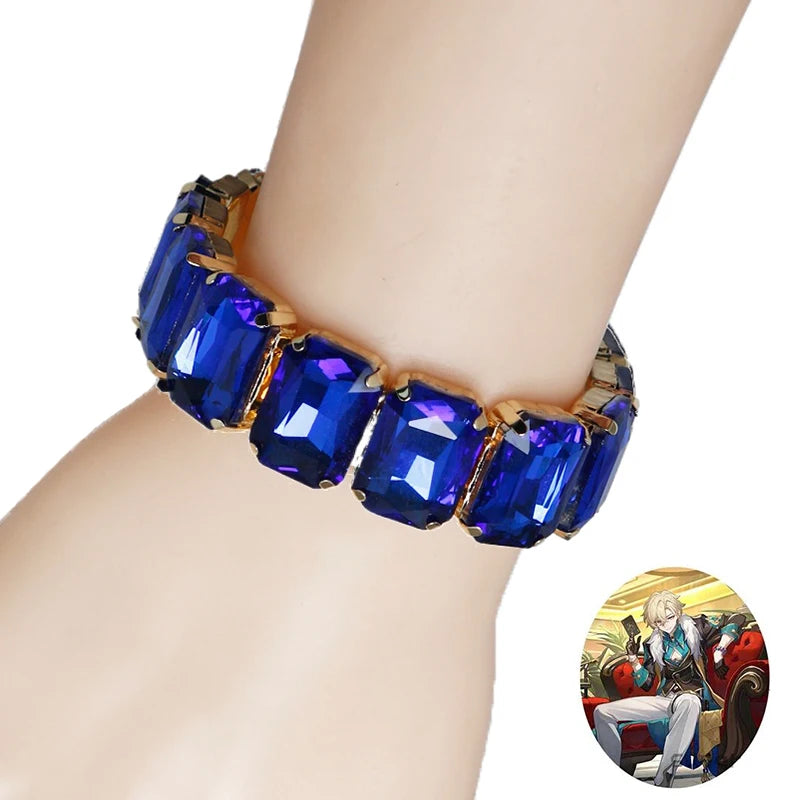 Game Honkai Star Rail Aventurine Cosplay Bracelet Shiny Crystals Bracelets Bangles Jewelry Accessory Props Halloween Party Gifts