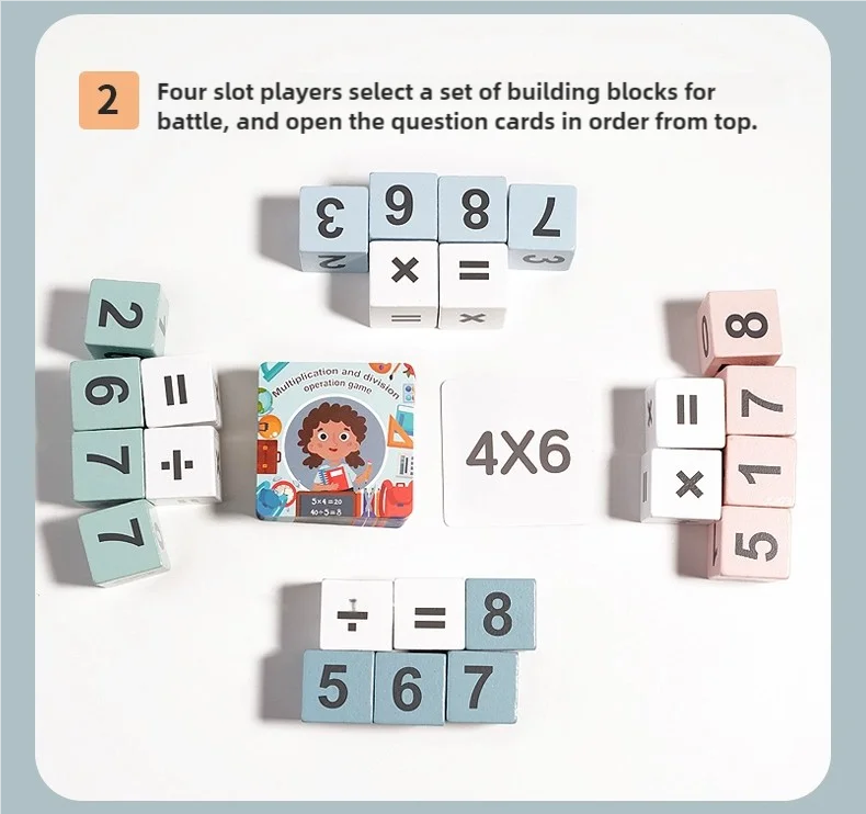 Montessori Wooden Double Player Multiplication and Division Game Kids 24 Point Game Teaching Aids Educational Toys For Children