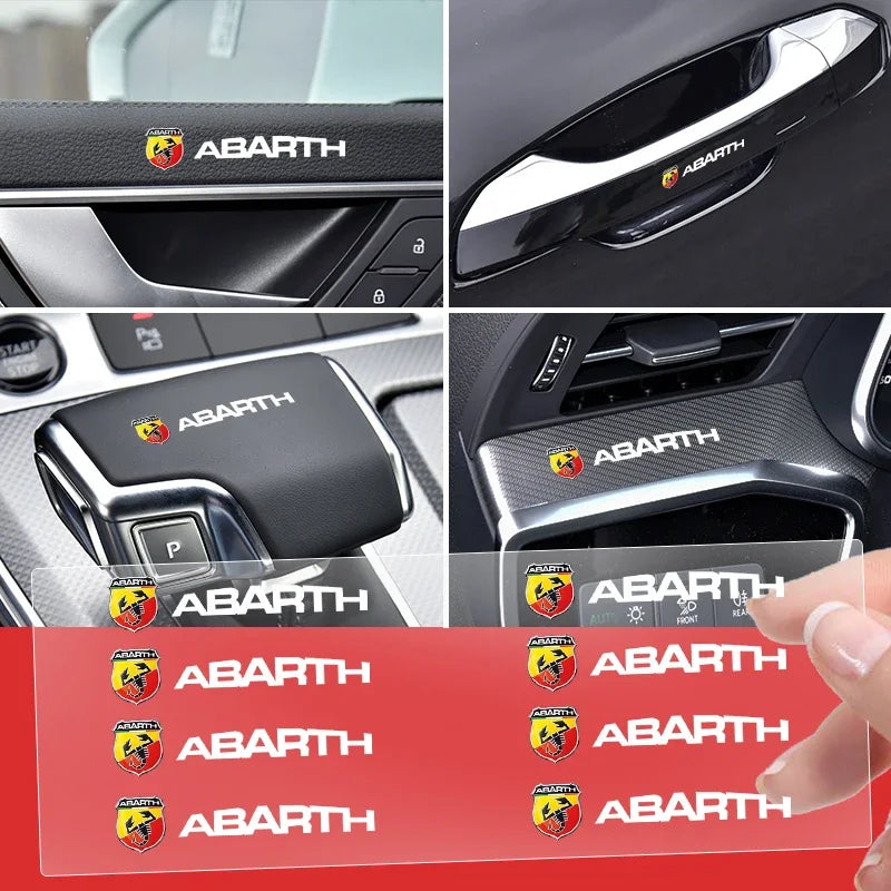 3D Metal Car Interior Dekoration Stickers Badges Auto Styling Decals For Abbas Abarth Punto 124/125/500 Stilo Ducato Car