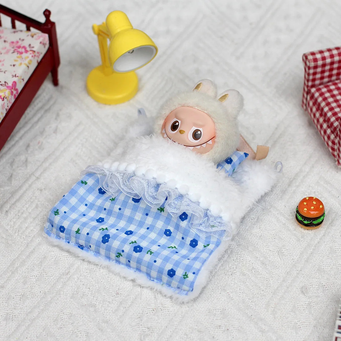Doll Bed for Ropa Labubu V3 V4 Bed Pillows Sleeping Bag Pajama blindfold 1/12 BJD GSC Body9 DOD YMY Obitsu11 Doll Accessories