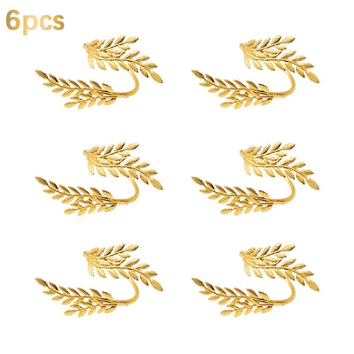Gold Wheat Napkin Rings Metal Leaf Napkin Holder for Harvest Festival Fall Thanksgiving Dinner Party Table Decoration