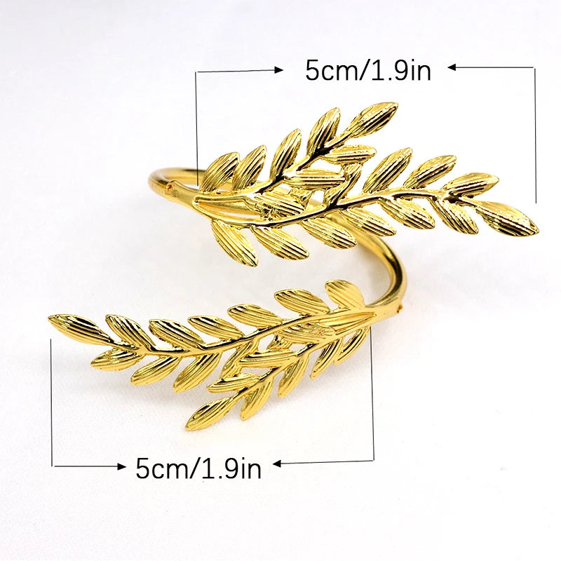 Gold Wheat Napkin Rings Metal Leaf Napkin Holder for Harvest Festival Fall Thanksgiving Dinner Party Table Decoration