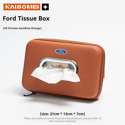 Car 3D stereoscopic tissue box seat backrest Sun visor tissue box For Ford Mondeo Focus Explorer Ranger Fiesta Kuga Raptor Edge