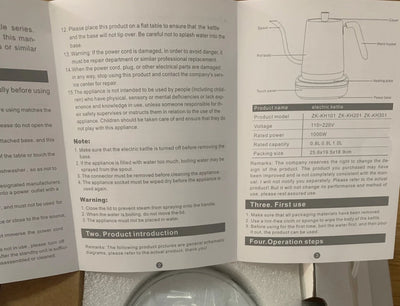 Electric Kettle 800ml Gooseneck Hand Brew Coffee Pot Thermo Pot 304 Stainless Steel Teapot Smart Temperature-Control Water Jug