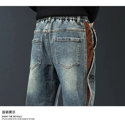 Men's clothing spring and autumn high quality fashion brand relaxed-fit casual overalls pants toe handsome all-match jeans - The world bestselling 