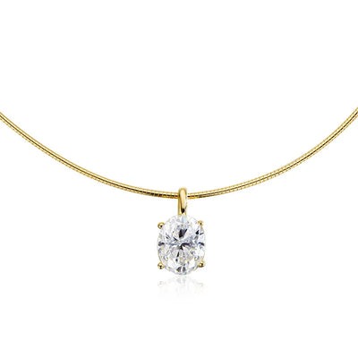 Smyoue 3/4/5CT Oval Cut Moissanite Pendant Necklace for Women Men Lab Diamond Classic Solitaire Chain Real 925 Sterling Silver