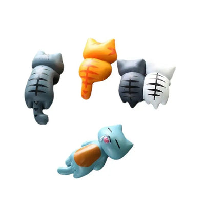 6 Pcs Healing Series Cat No Trace Stickers Cute Cat Interior Decoration Center Console Screen Cartoon Figurine Accessories