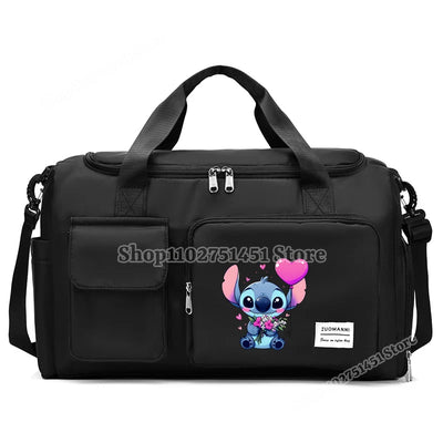 Disney Stitch Carry on Travel Bag Oxford Waterproof Sport Gym Tote Bags Large Capacity Weekender Duffle Luggage Portable Storage