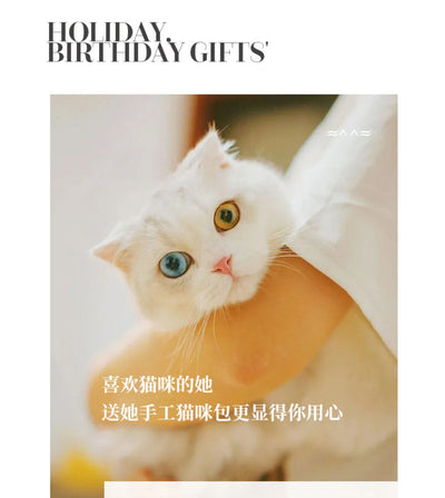 Handmade Cat Doll Bag Girl To Girl Birthday Gift Go Heart Niche Senior Practical Cat Bag A Variety of Ways To Use Cute Cat Bag