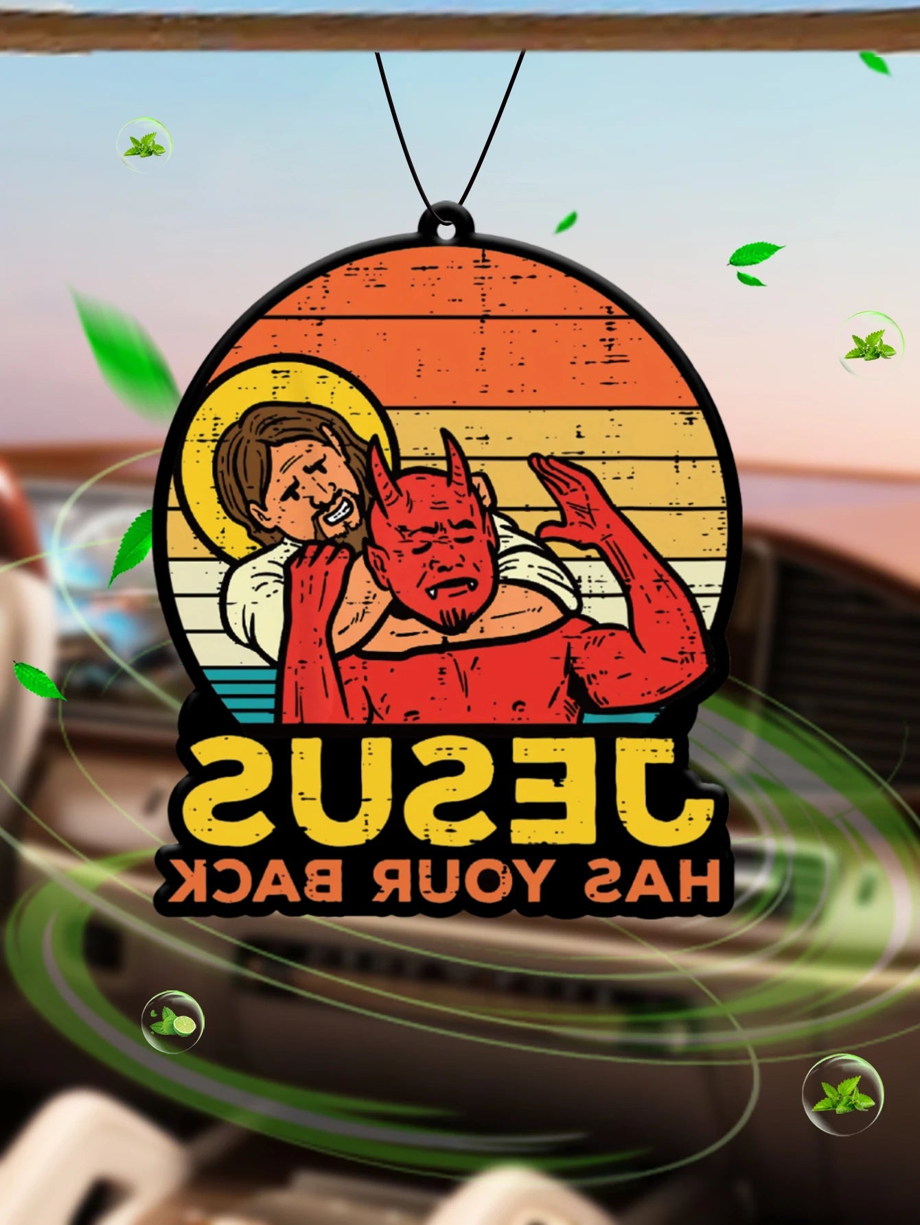 Christian Jiu-Natively Support Your Messy Design Brazilian Car Fragrance Tablets Car Perfume Imported Natural Air Purification Pendants, Car Air Fresheners, Car Rearview Mirror Hanging Aromatherapy Tablets, Car Deodorization,