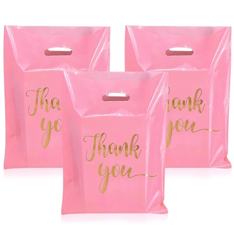 100PCS Thank You Gift Bags Candy Cookie Packaging Bag for Wedding Birthday Party Small Business Candy Pastry Store Packaging