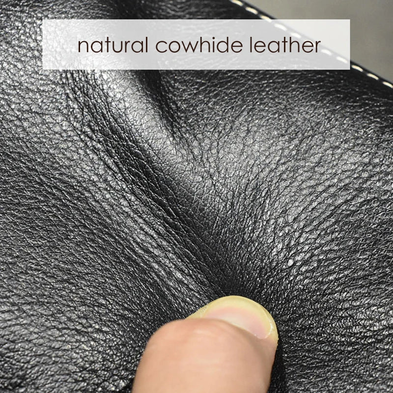 ROOG Men's Genuine Leather Clutch High Quality Long Wallet Women's Luxury Mobile Phone Bag Credit Card Holder Purse Wrist Bags