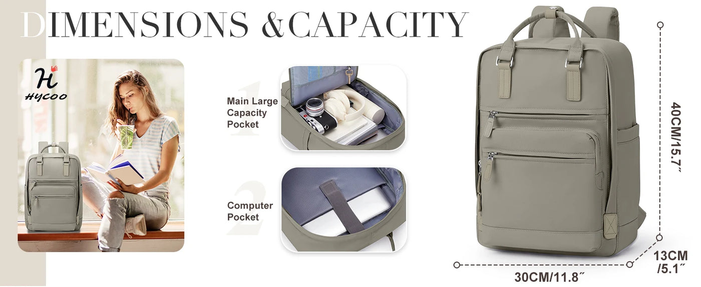 Girl's School Bag Laptop Backpacks Women's Commuter Nylon Informal Backpack, Casual Youth School Bookbag 2024 College Backpack