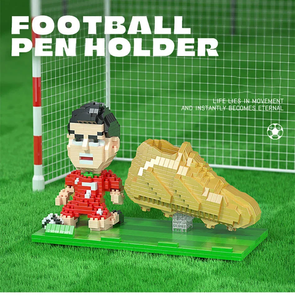 2022 Football Player Model Mini Size Building Blocks Creative DIY Pen Holder Mobile Phone Holder Bricks Toys For Children Gifts