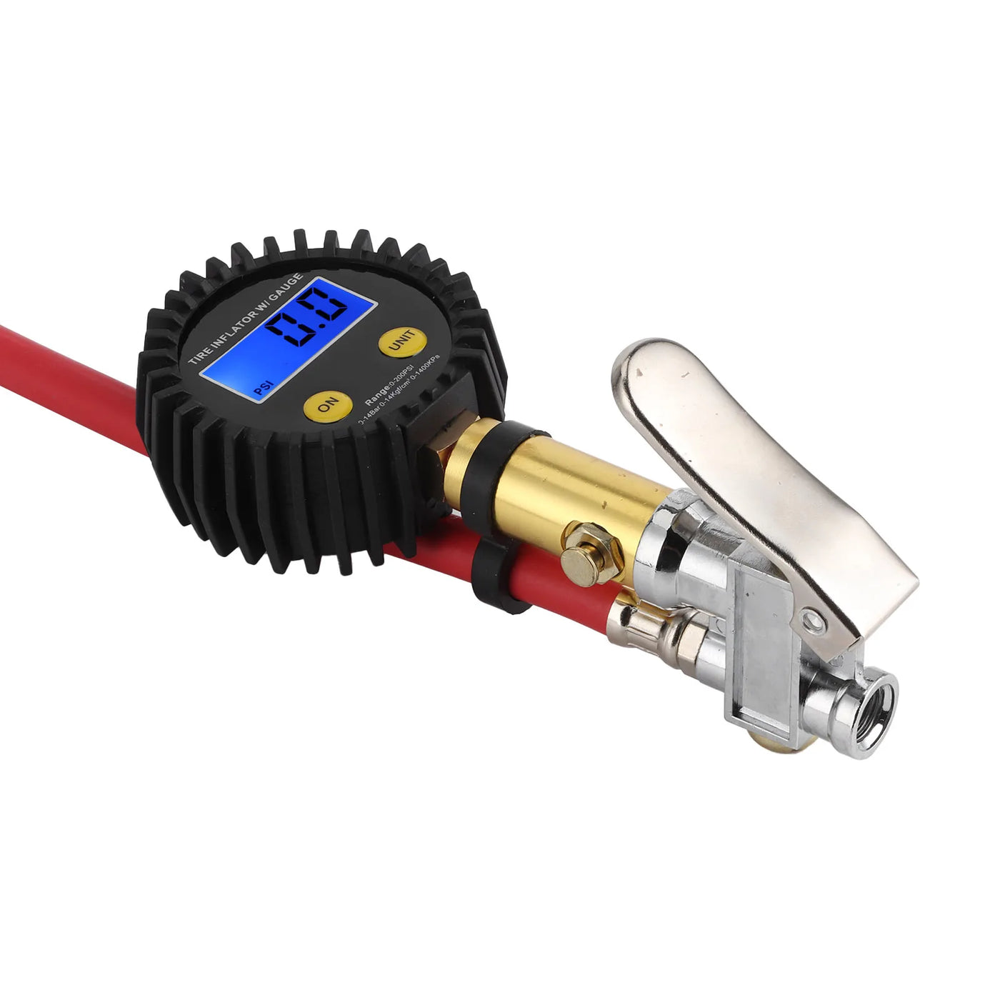 Tire Inflator Air Line Tyre Pump W/Digital Pressure Gauge Tester Universal for Car Motorcycle 3‑200PSI
