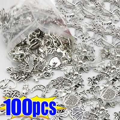 Mixed Tibetan Gold and Silver Alloy Small Pendant Necklace Bracelet Pendant Earrings Handmade DIY Material Jewelry Accessories