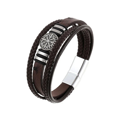 New Retro PU Leather Compass Bracelet Men's Bracelet Viking Jewelry Compass Bracelet Accessories Party Gifts