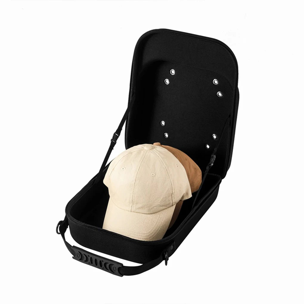 Portable Outdoor Travel Hat Carrier Case Cap Storage Hard Shell Hat Protective Box Hat Travel Case Baseball Cap Carrying Bag EVA